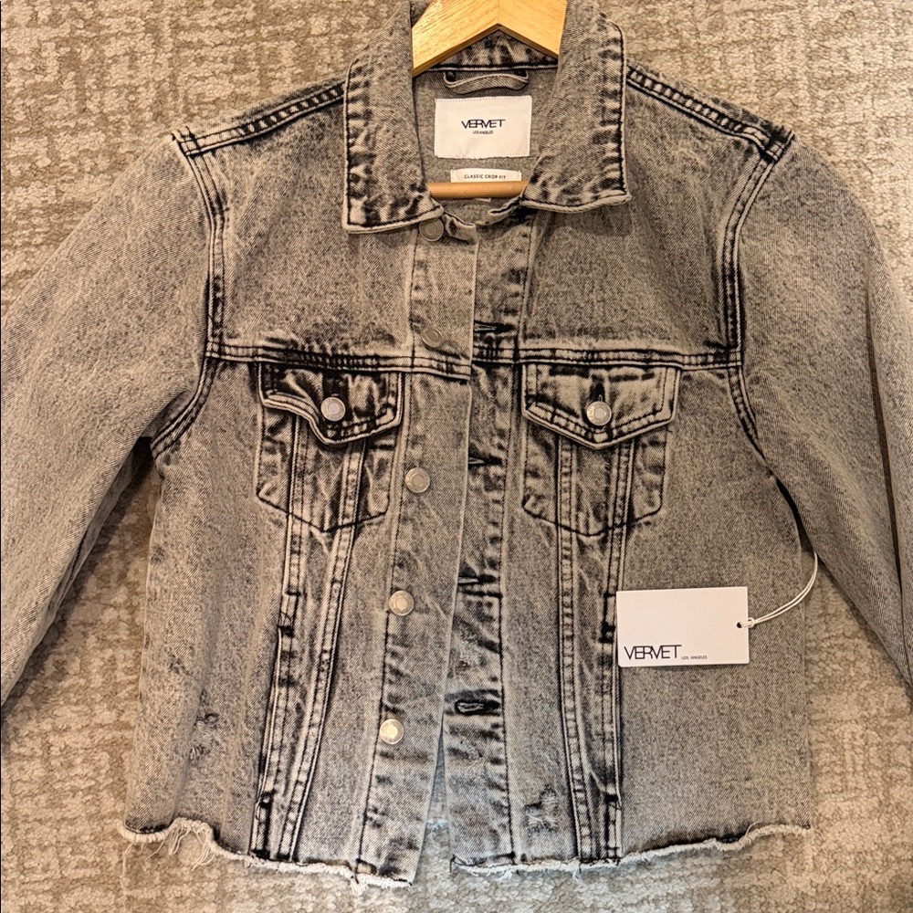 VERVET BY FLYING MONKEY Gray Denim Jacket